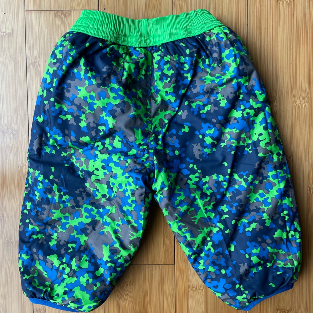 The North Face Perrito infant reversible pants, lime green and multicolored 3-6m